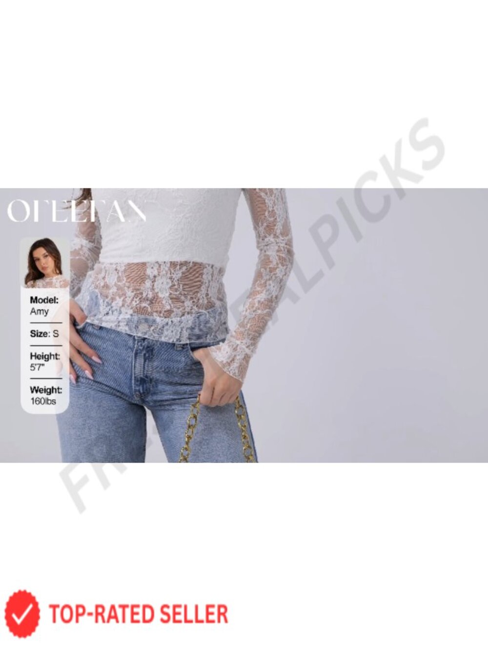 Long Sleeve Mesh Top Sheer Mock Neck See Through Blouse - Picture 6 of 6